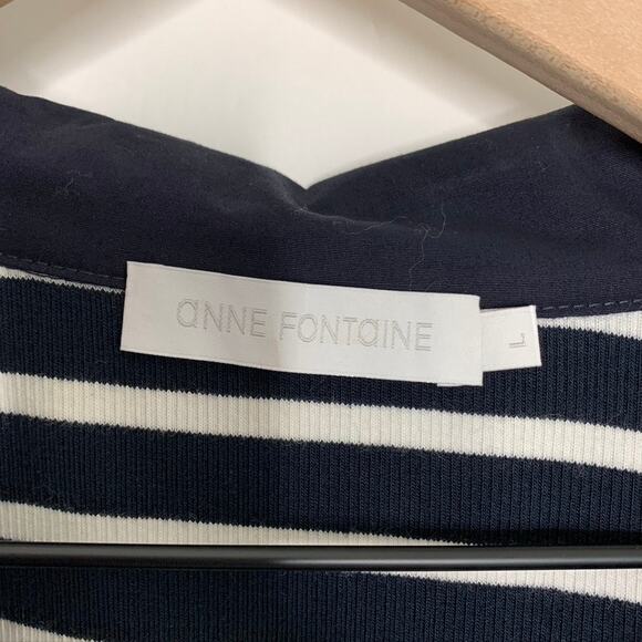 Anne Fontaine Coquillage Striped Bell-Sleeve Ruffle Top - Picture 13 of 16